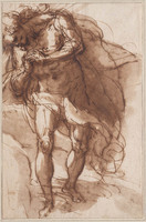 K 113
<br/>
Mannelijk naakt, vooroverbuigend
<br/>
<em>Anoniem It (16de - 17de eeuw)</em>